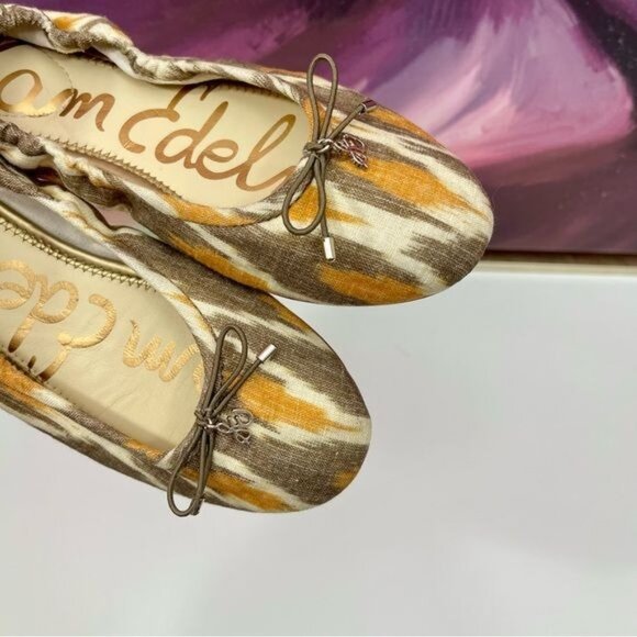 Sam Edelman Felicia Ballet Flat in Grey Linen Size 7 - Picture 8 of 11